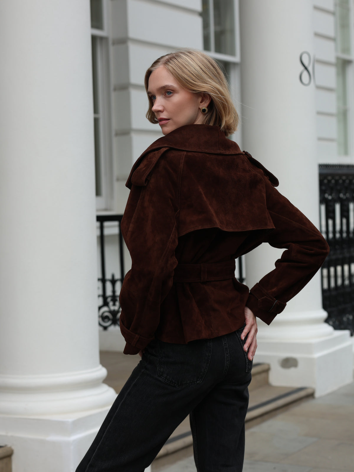 Hazel Suede Trench Jacket