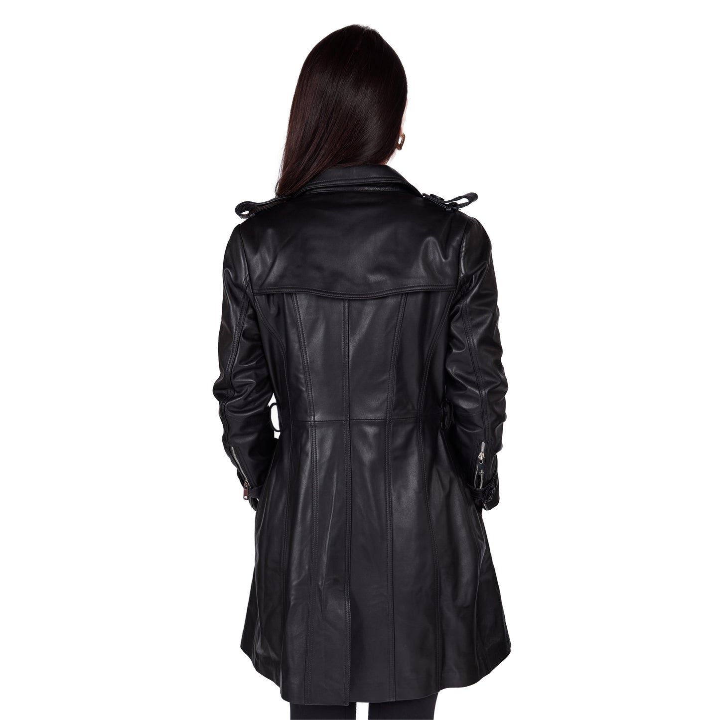 Sofia Leather Trench Coat