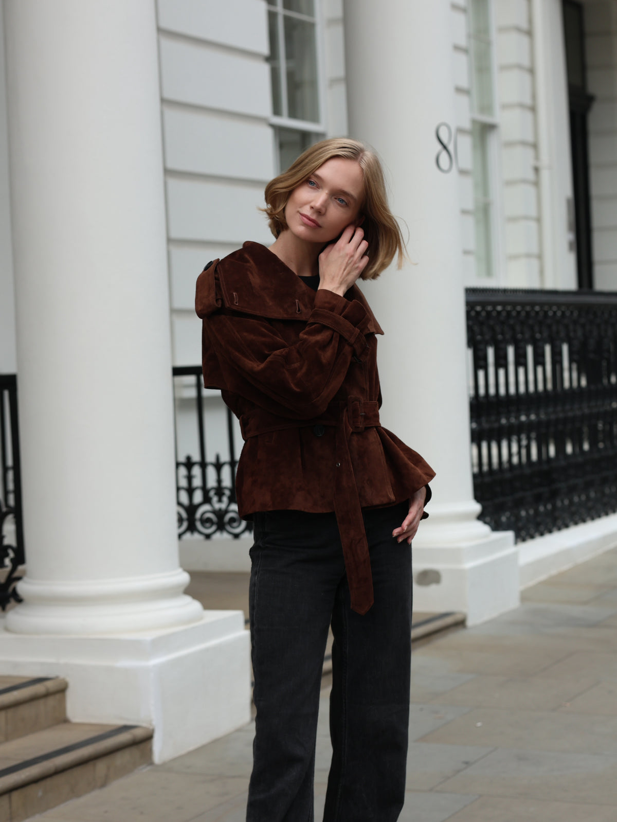 Hazel Suede Trench Jacket