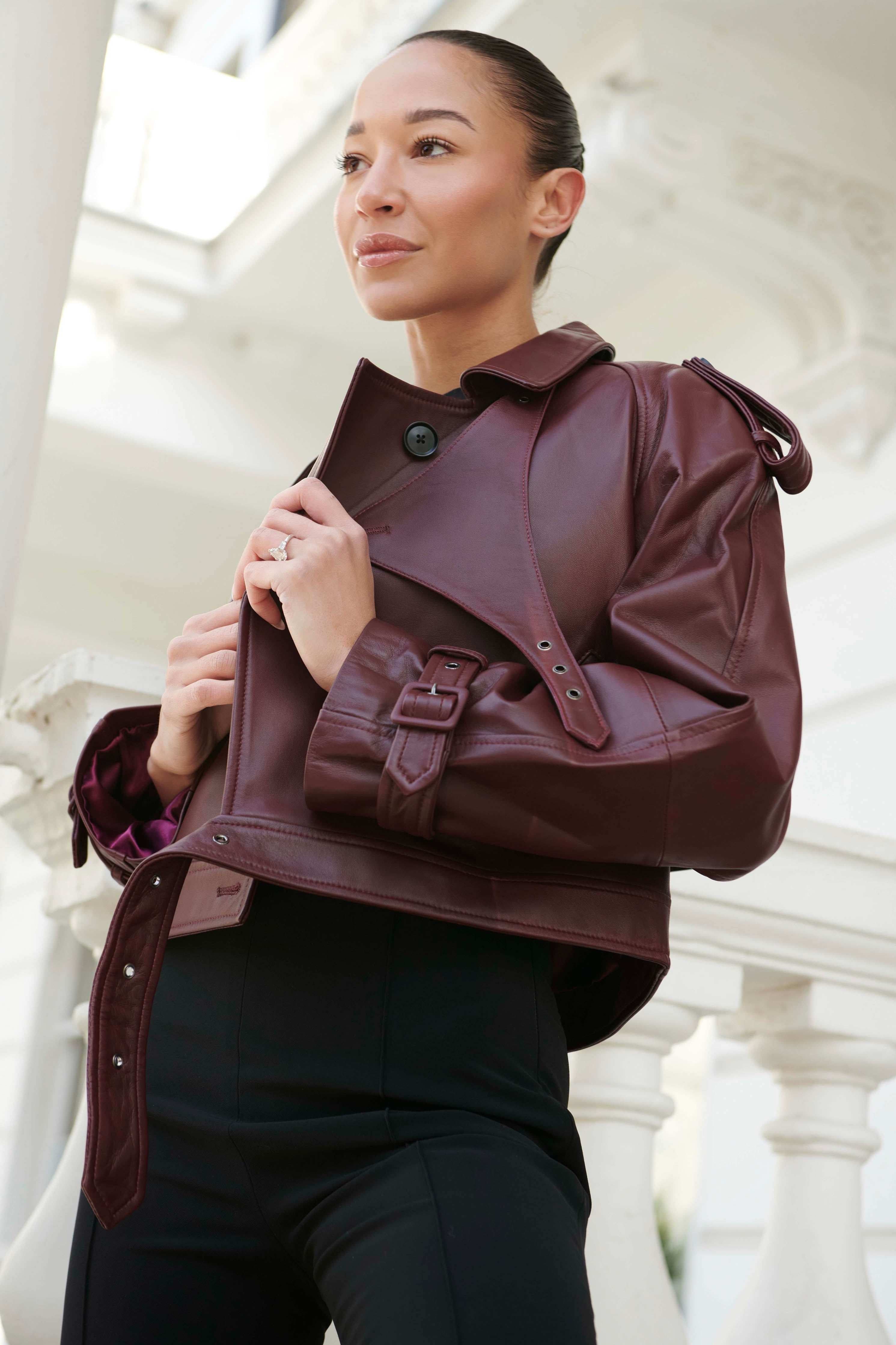 The Christina Burgundy Jacket