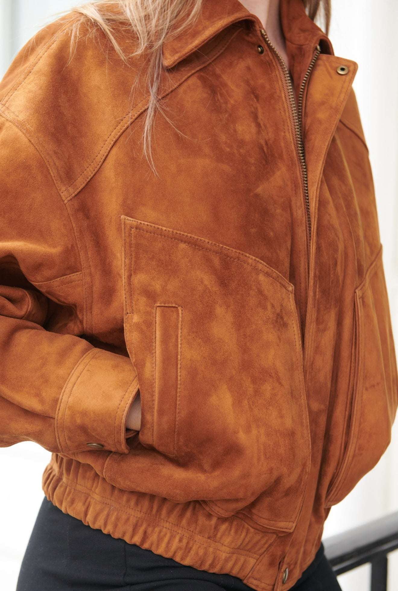 Leona Suede Bomber Jacket