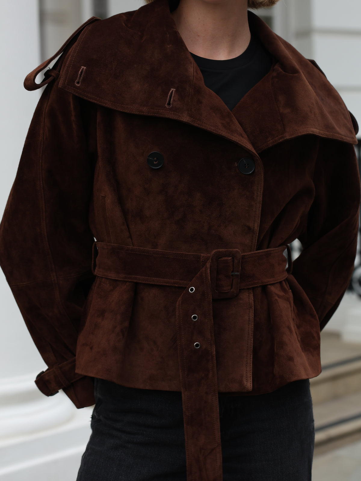Hazel Suede Trench Jacket