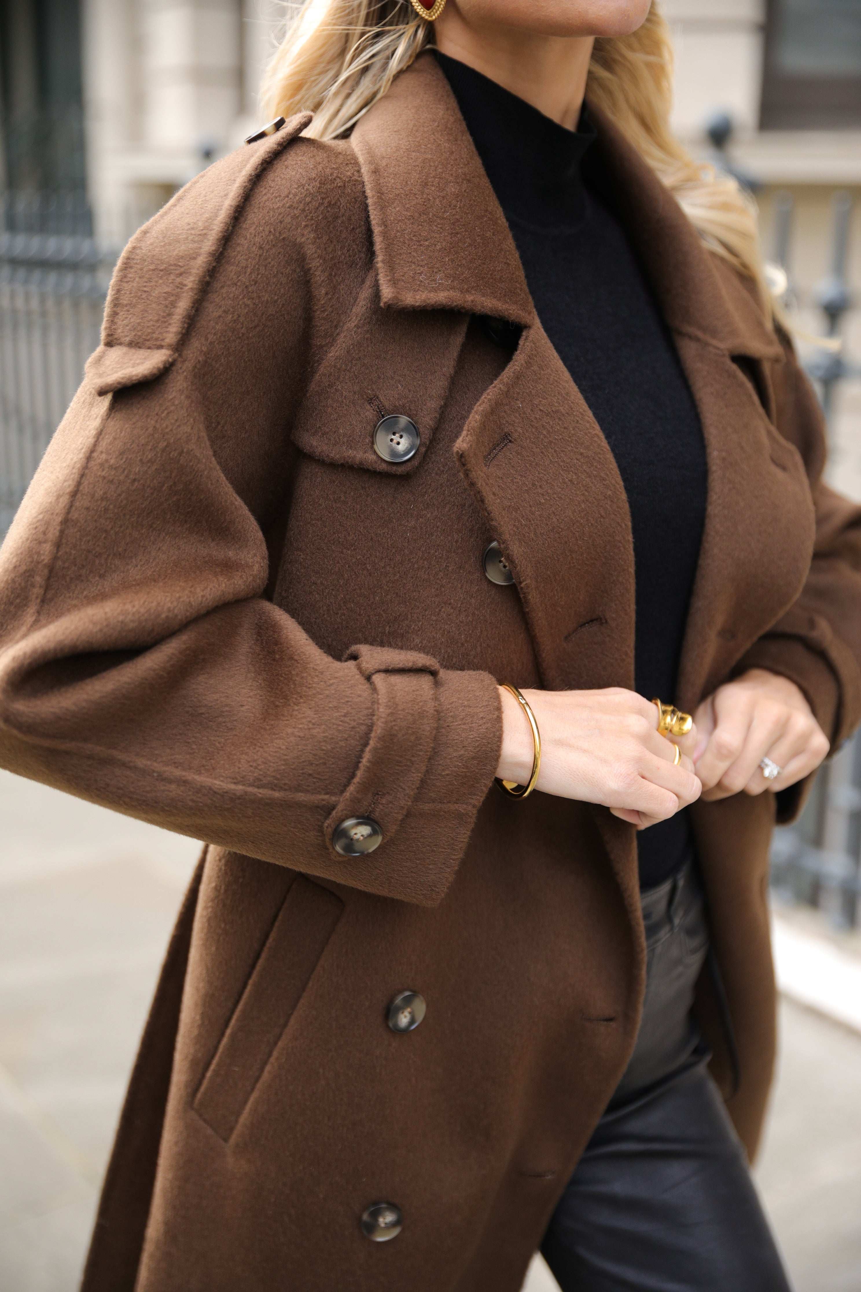 Bridget Brown Wool Coat - Annabelle London