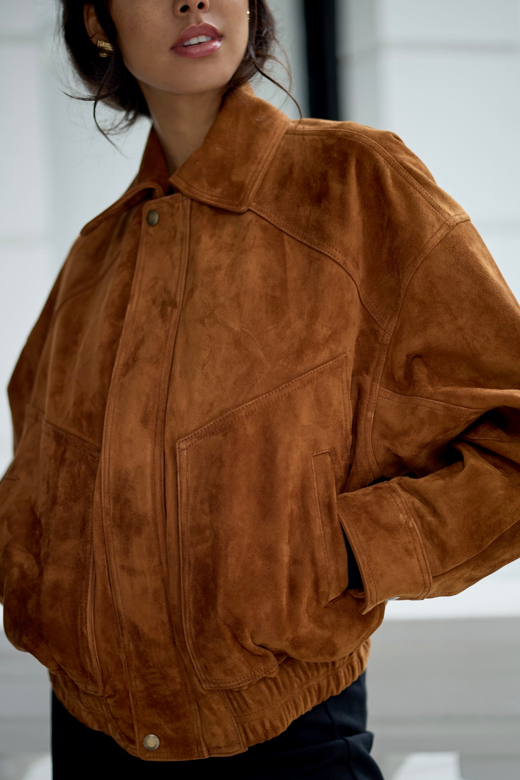 Leona Suede Bomber Jacket