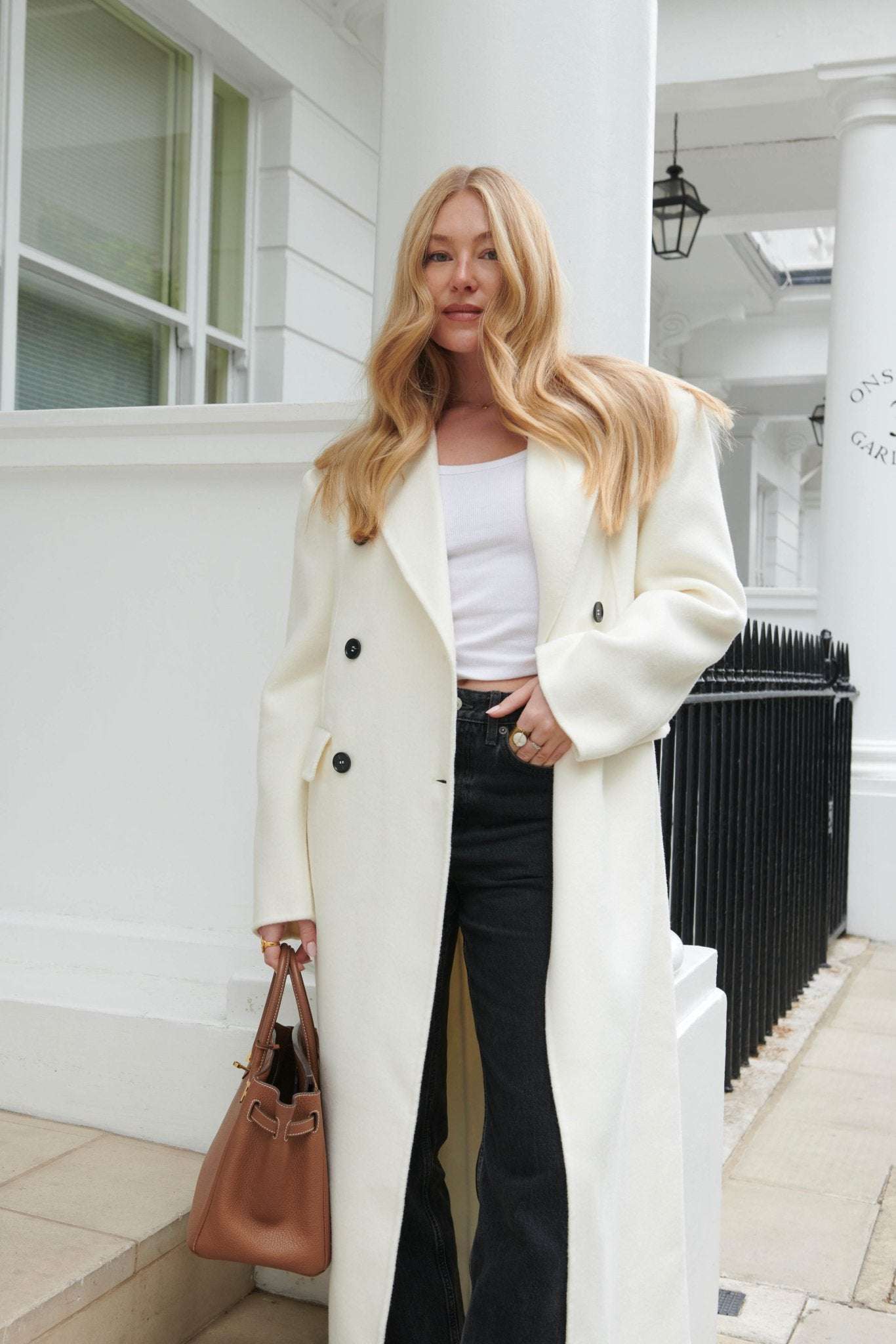 Lucinda Oversized Coat - White - Annabelle London