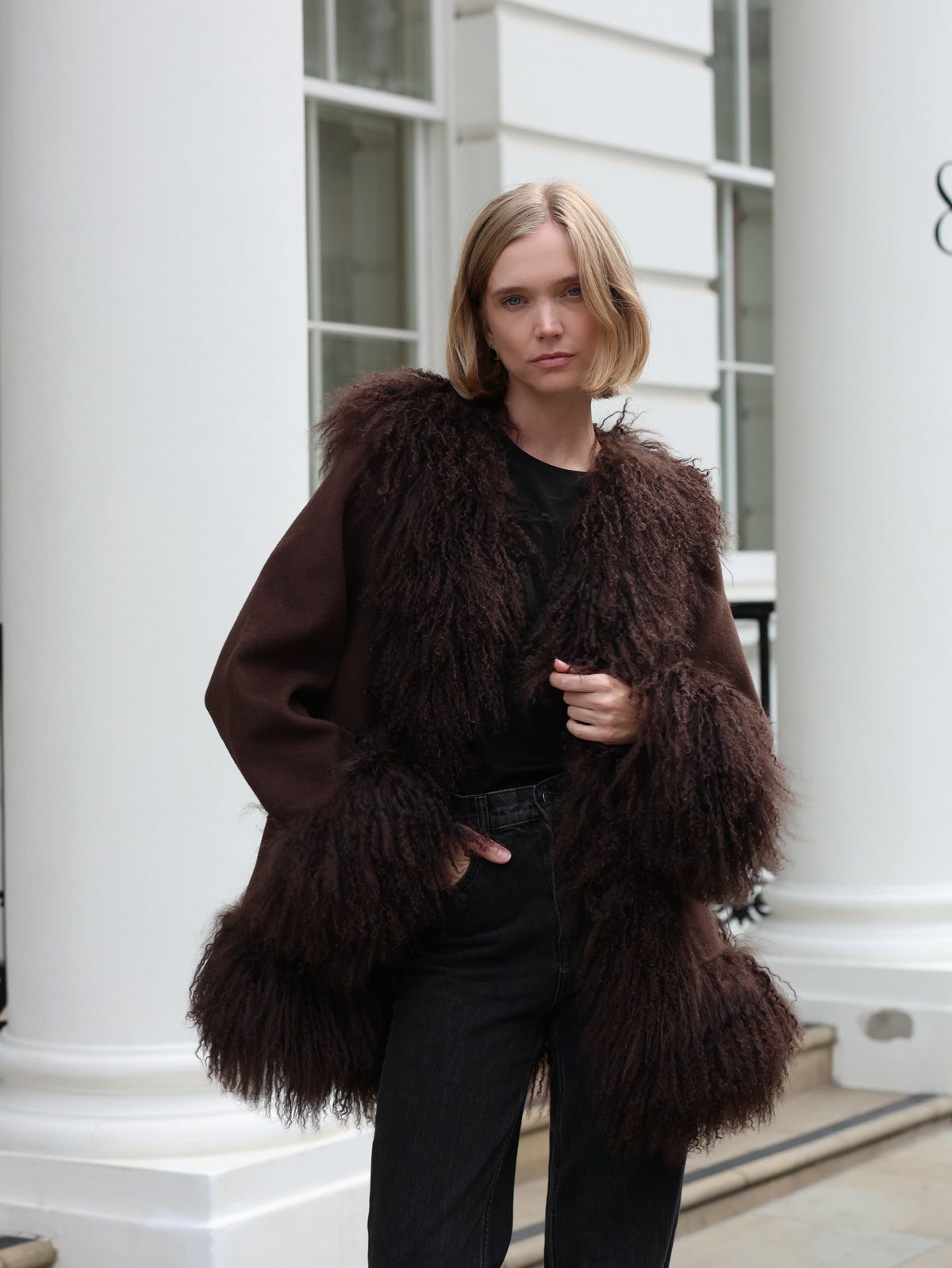 Alice Brown Mongolian Fur Coat