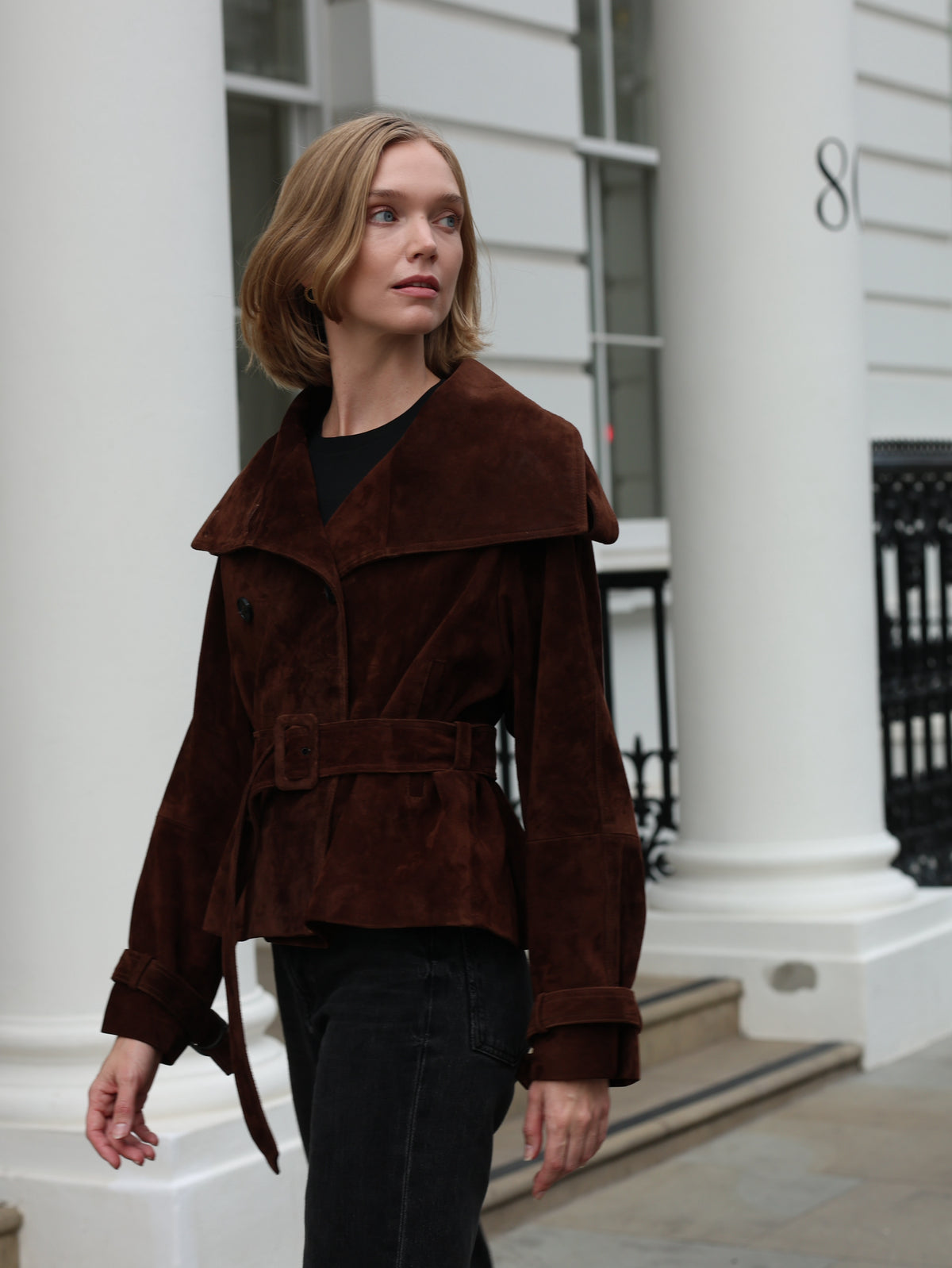 Hazel Suede Trench Jacket