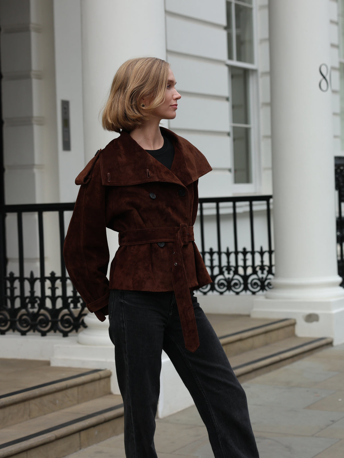 Hazel Suede Trench Jacket