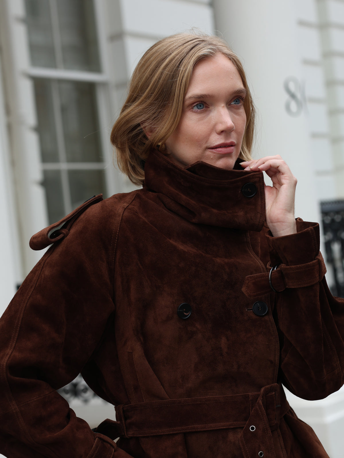 Hazel Suede Trench Jacket