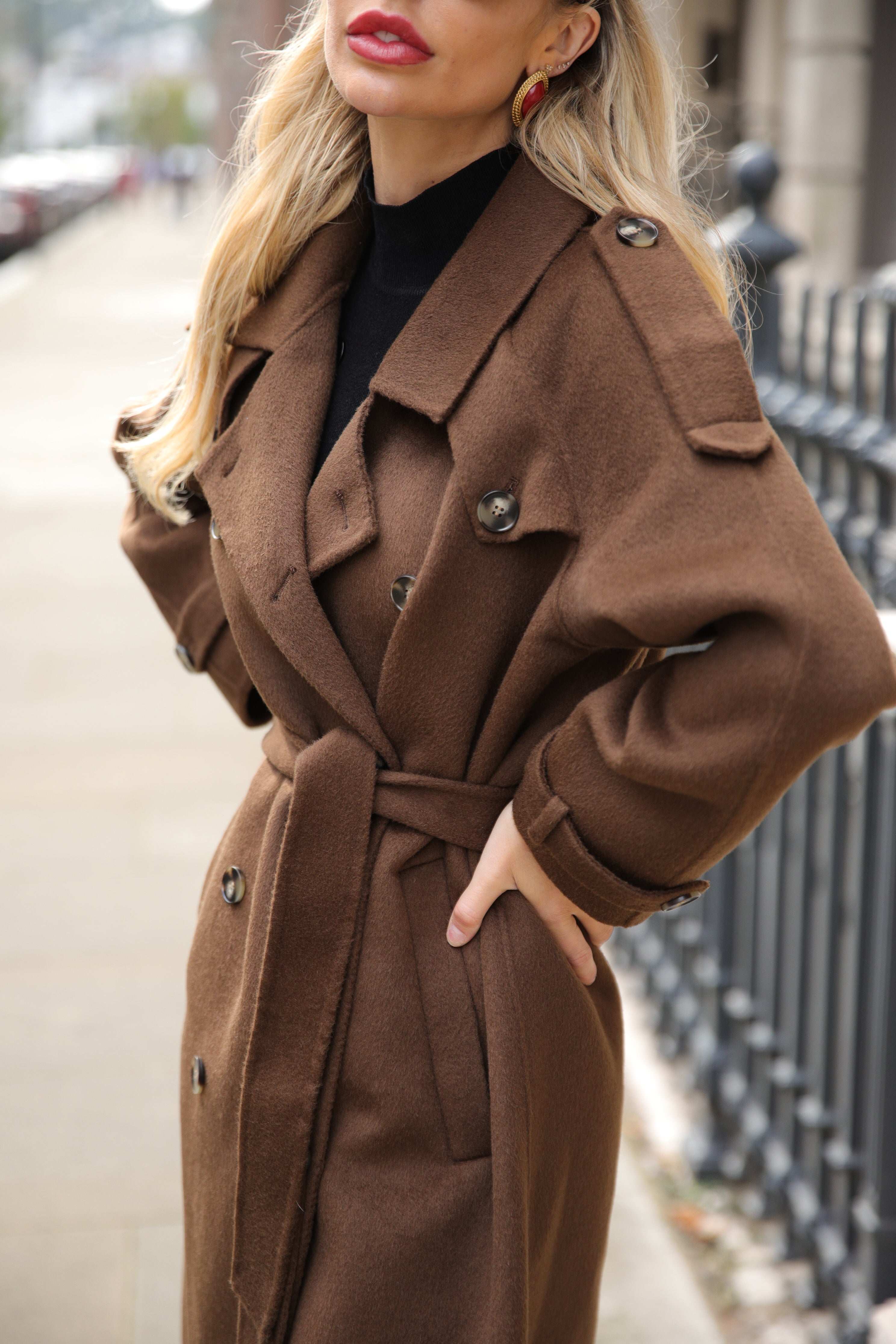 Bridget Brown Wool Coat - Annabelle London