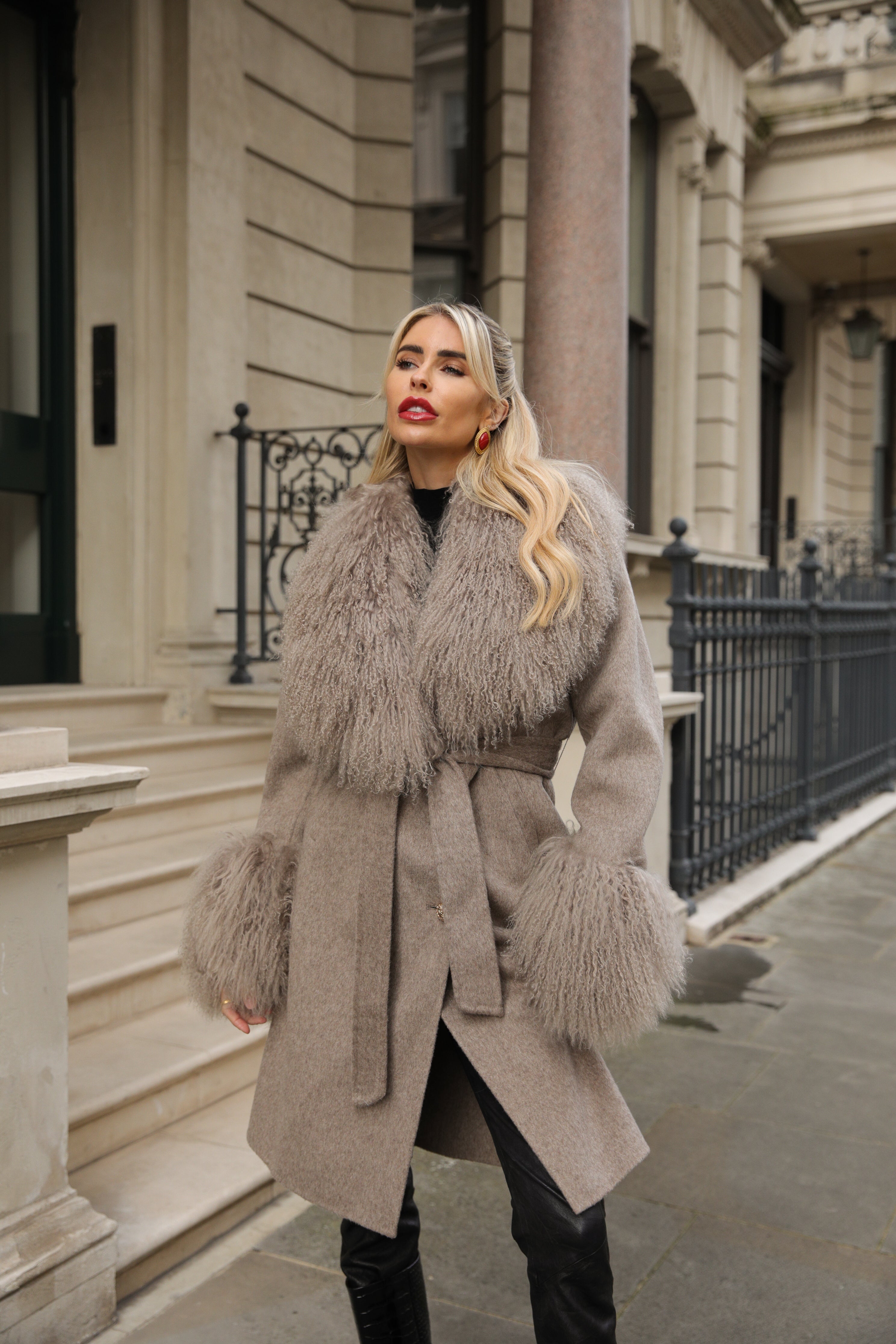 Zenia Mongolian Fur Coat - Annabelle London