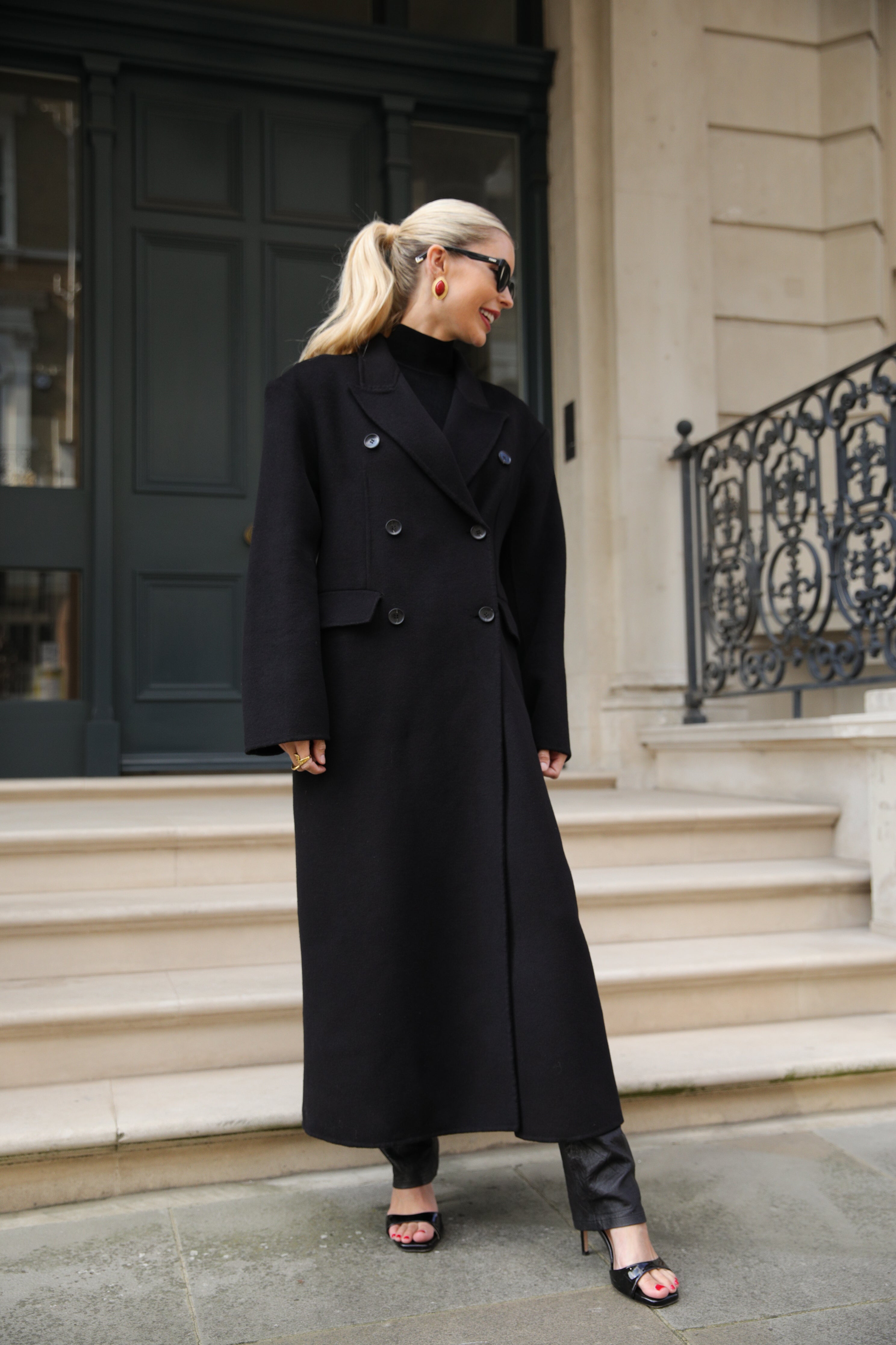 Lucinda Oversized Coat - Black - Annabelle London