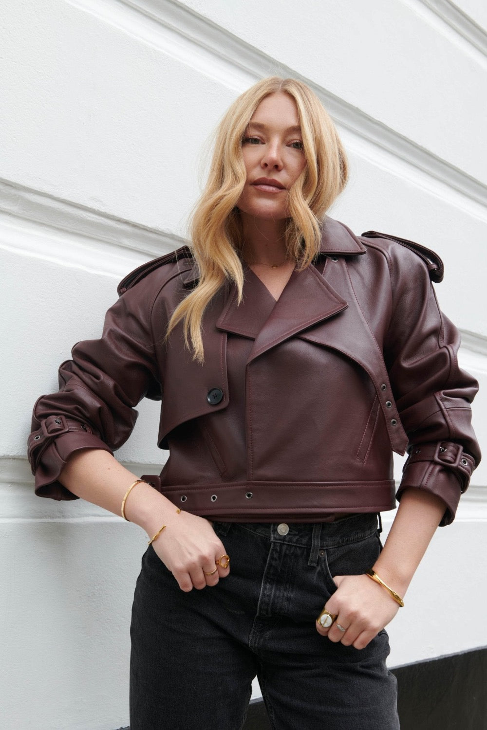 The Christina Burgundy Jacket - Annabelle London