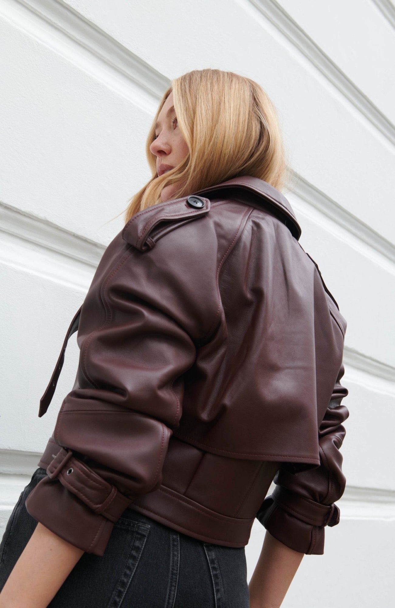 The Christina Burgundy Jacket - Annabelle London